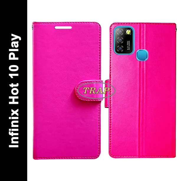 Pink_Artificial_Leather_Infinix_Hot_10_Play_Back_Cover