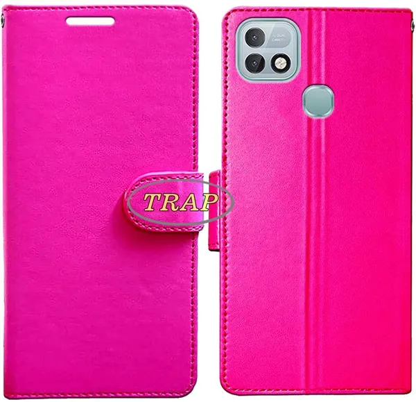 Pink_Artificial_Leather_Infinix_Hot_10i_Back_Cover