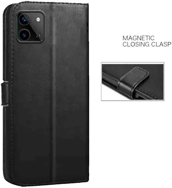 Black_Artificial_Leather_Infinix_Hot_11_2022_Back_Cover