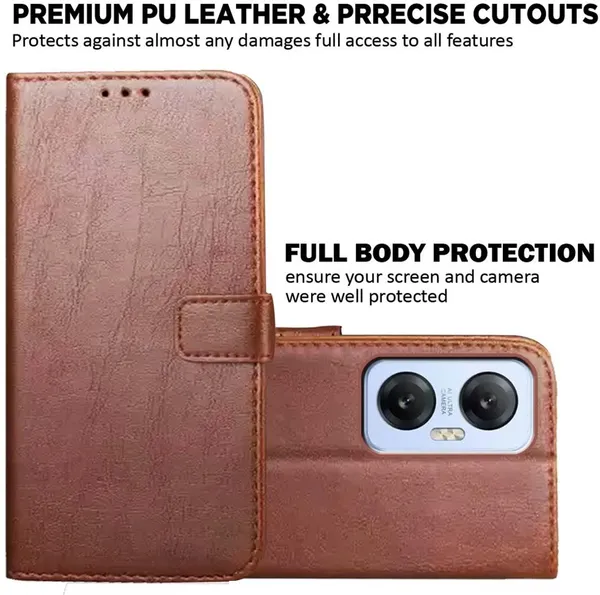 Brown_Artificial_Leather_Infinix_Hot_20_5G_Back_Cover