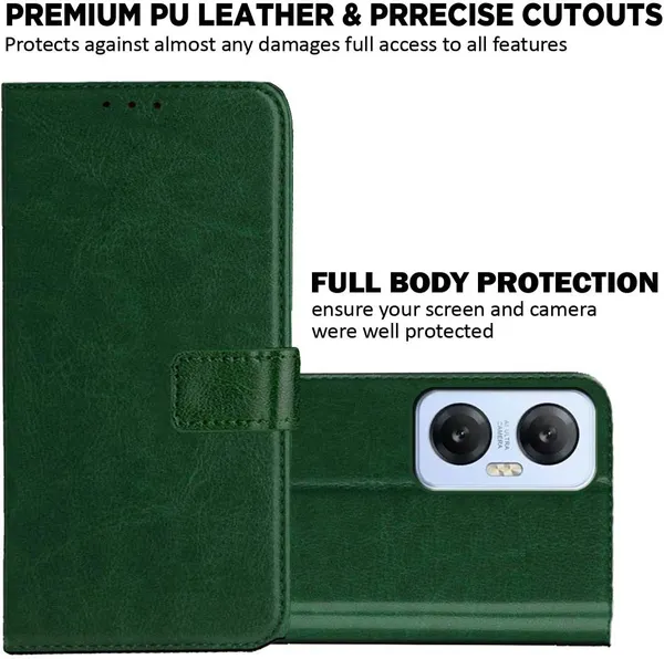 Green_Artificial_Leather_Infinix_Hot_20_5G_Back_Cover