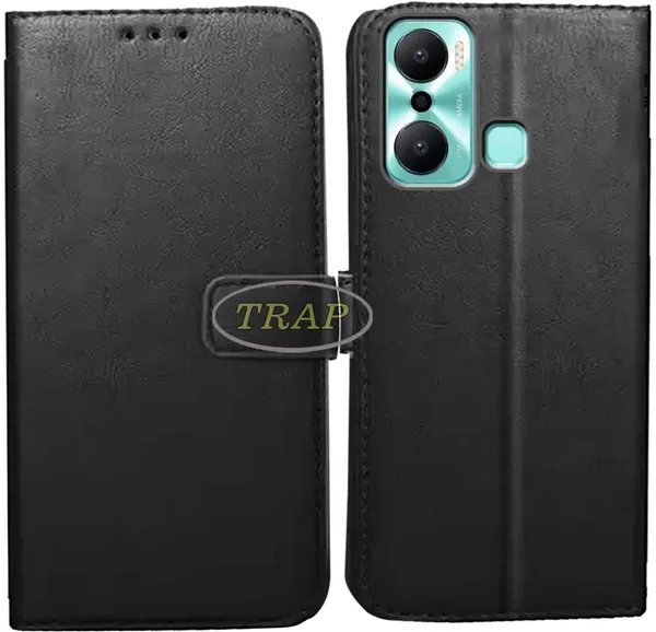 Black_Artificial_Leather_Infinix_Hot_20_Play_Back_Cover