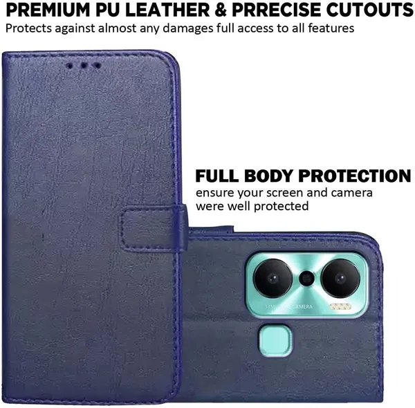 Blue_Artificial_Leather_Infinix_Hot_20_Play_Back_Cover