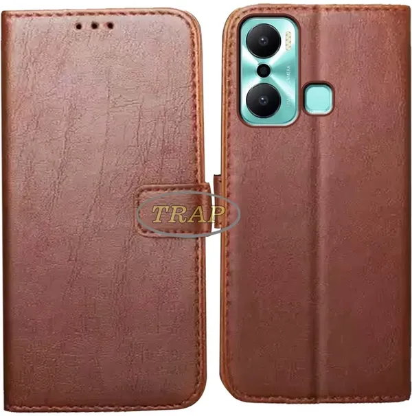 Brown_Artificial_Leather_Infinix_Hot_20_Play_Back_Cover