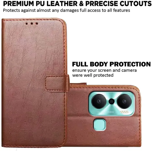 Brown_Artificial_Leather_Infinix_Hot_20_Play_Back_Cover