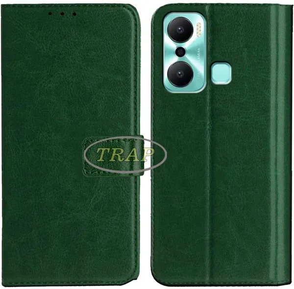 Green_Artificial_Leather_Infinix_Hot_20_Play_Back_Cover