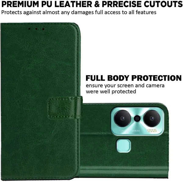 Green_Artificial_Leather_Infinix_Hot_20_Play_Back_Cover