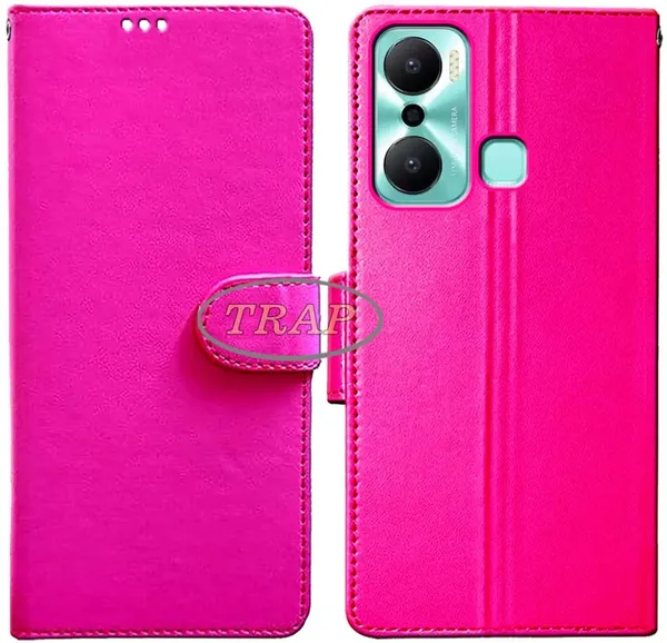 Pink_Artificial_Leather_Infinix_Hot_20_Play_Back_Cover
