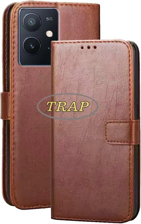 Brown_Artificial_Leather_IQOO_Z6_5G_Back_Cover