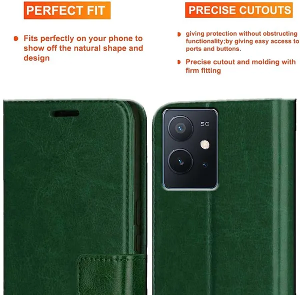Green_Artificial_Leather_IQOO_Z6_5G_Back_Cover