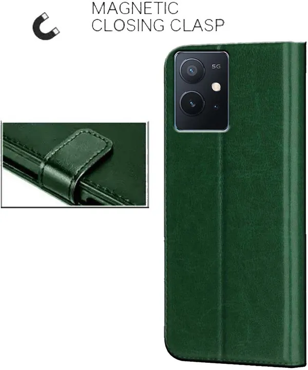 Green_Artificial_Leather_IQOO_Z6_5G_Back_Cover