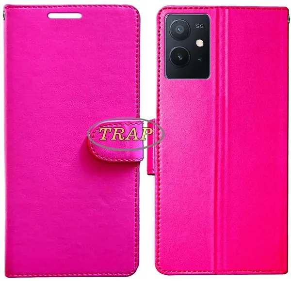 Pink_Artificial_Leather_IQOO_Z6_5G_Back_Cover