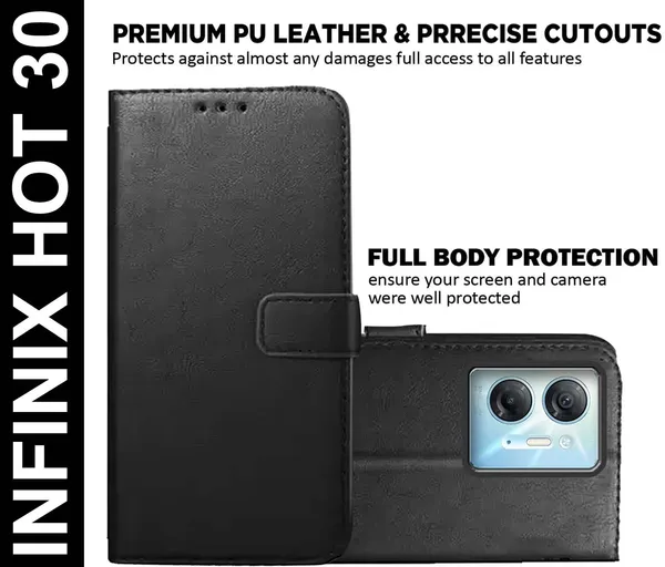 Black_Artificial_Leather_Infinix_Hot_30_Back_Cover