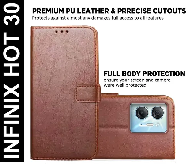 Brown_Artificial_Leather_Infinix_Hot_30_Back_Cover