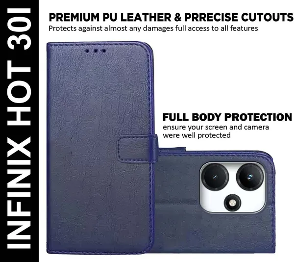 Blue_Artificial_Leather_Infinix_Hot_30i_Back_Cover