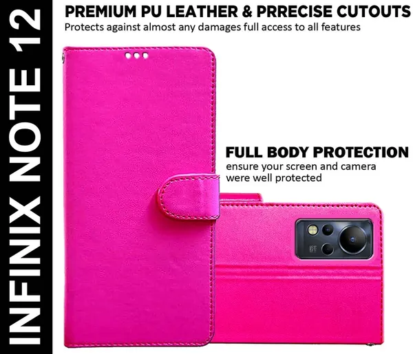 Pink_Artificial_Leather_Infinix_Note_12_Back_Cover