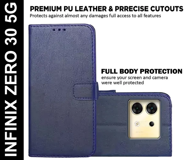 Blue_Artificial_Leather_Infinix_Zero_30_5G_Back_Cover
