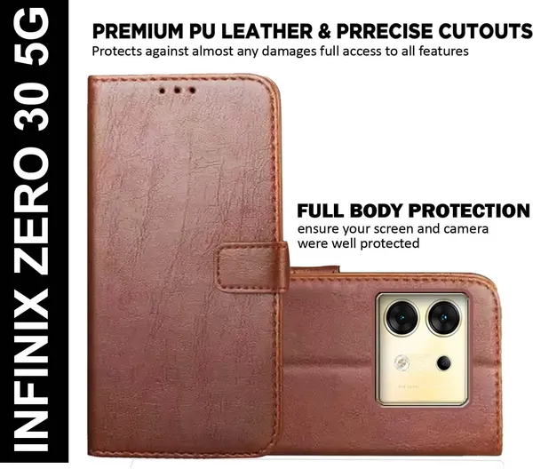 Brown_Artificial_Leather_Infinix_Zero_30_5G_Back_Cover