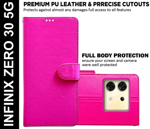 Pink_Artificial_Leather_Infinix_Zero_30_5G_Back_Cover