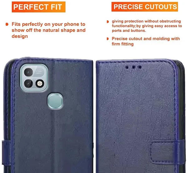 Blue_Artificial_Leather_Infinix_Hot_10i_Back_Cover