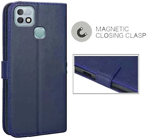 Blue_Artificial_Leather_Infinix_Hot_10i_Back_Cover
