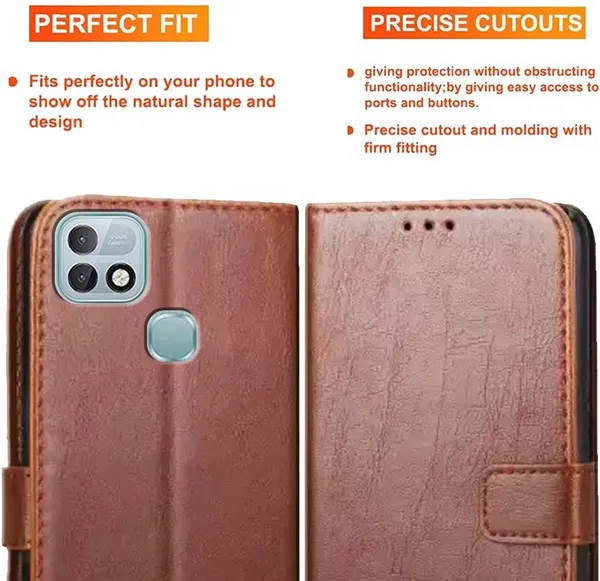 Brown_Artificial_Leather_Infinix_Hot_10i_Back_Cover