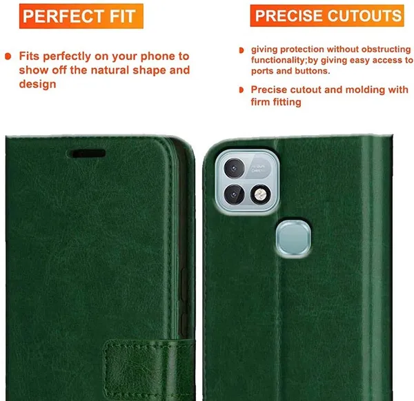 Green_Artificial_Leather_Infinix_Hot_10i_Back_Cover