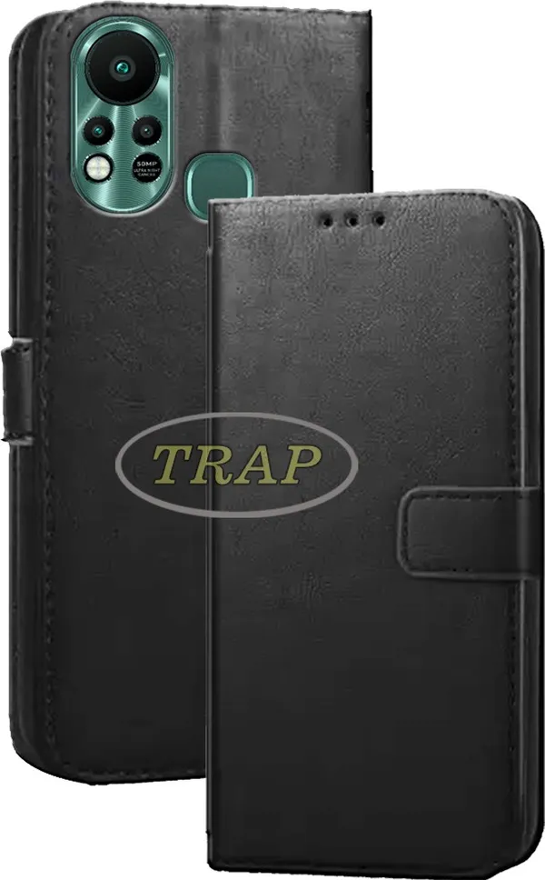 Black_Artificial_Leather_Infinix_Hot_11S_Back_Cover