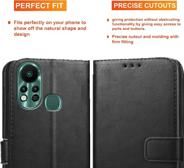 Black_Artificial_Leather_Infinix_Hot_11S_Back_Cover