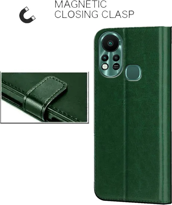 Green_Artificial_Leather_Infinix_Hot_11S_Back_Cover