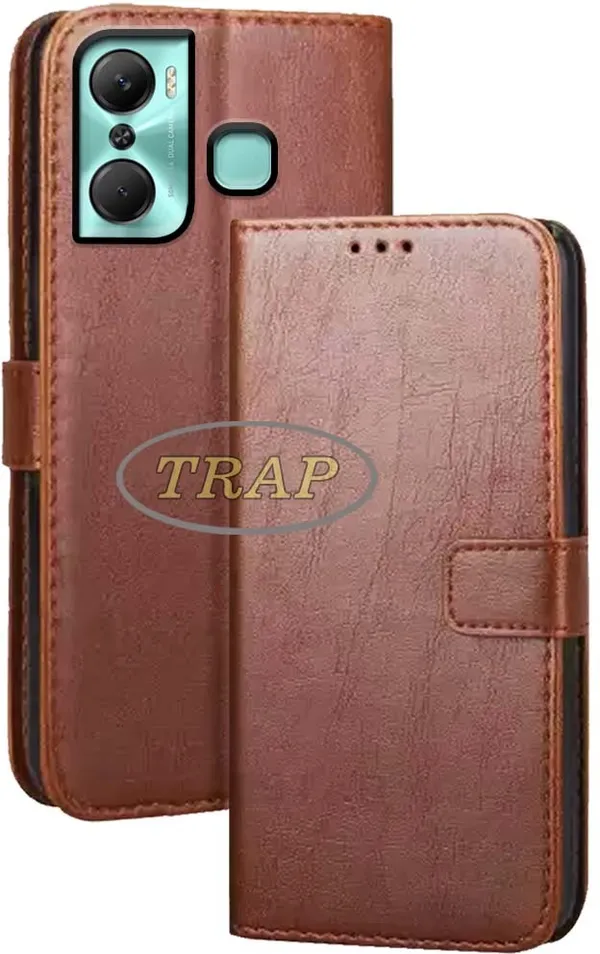 Brown_Artificial_Leather_Infinix_Hot_12_Pro_Back_Cover