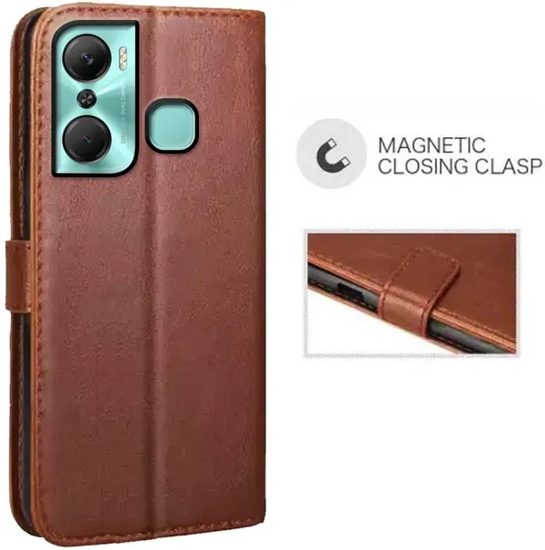 Brown_Artificial_Leather_Infinix_Hot_12_Pro_Back_Cover