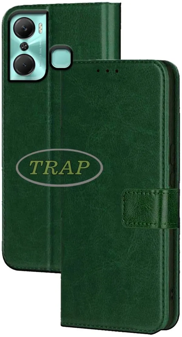 Green_Artificial_Leather_Infinix_Hot_12_Pro_Back_Cover