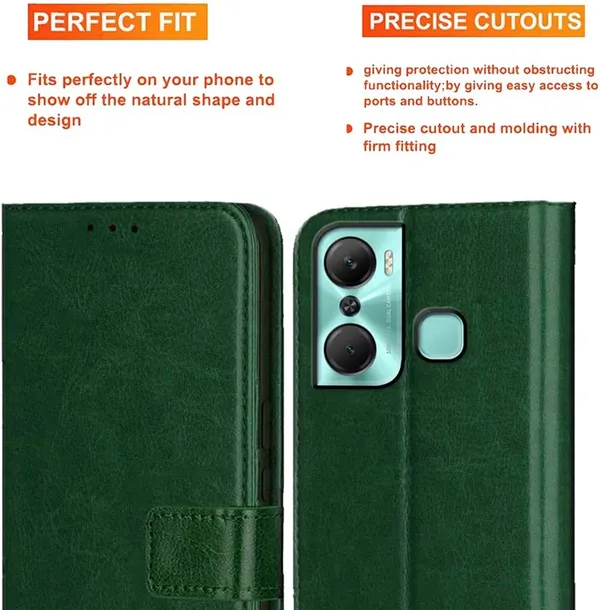 Green_Artificial_Leather_Infinix_Hot_12_Pro_Back_Cover