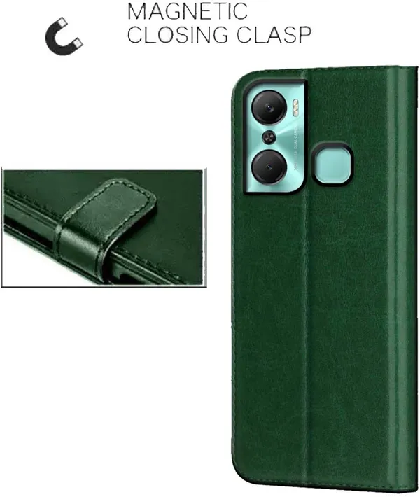 Green_Artificial_Leather_Infinix_Hot_12_Pro_Back_Cover
