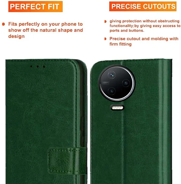 Green_Artificial_Leather_Infinix_Note_12_Pro_4G_Back_Cover