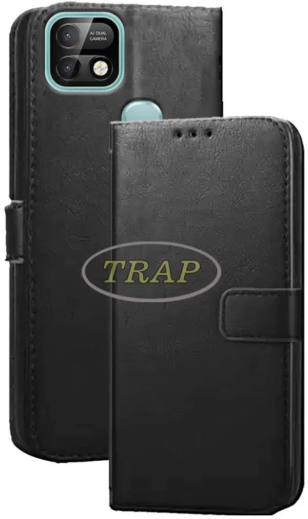 Black_Artificial_Leather_Infinix_Smart_5_Pro_Back_Cover
