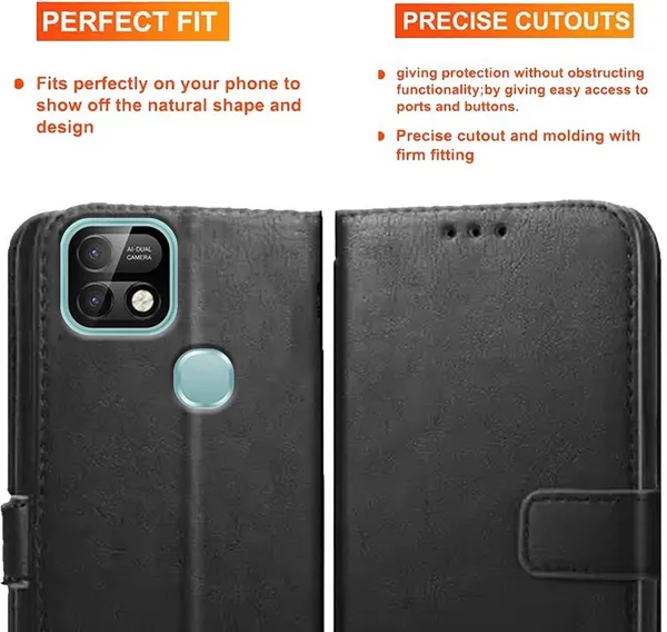 Black_Artificial_Leather_Infinix_Smart_5_Pro_Back_Cover