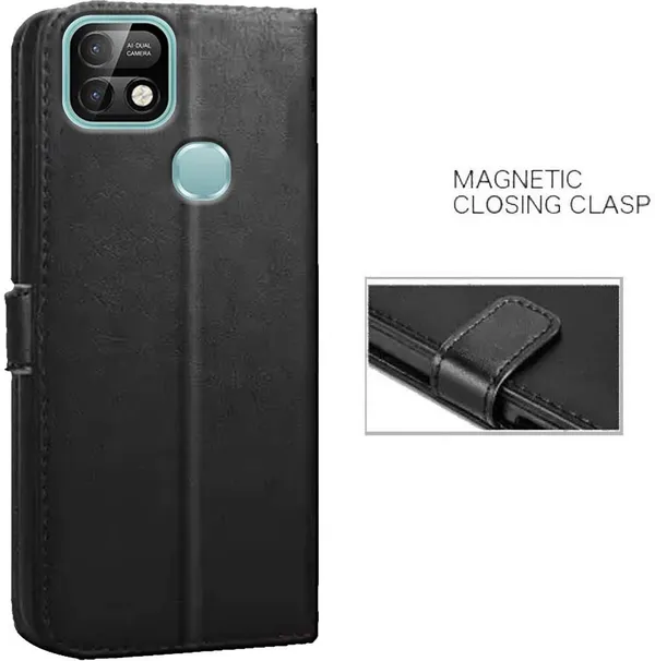 Black_Artificial_Leather_Infinix_Smart_5_Pro_Back_Cover