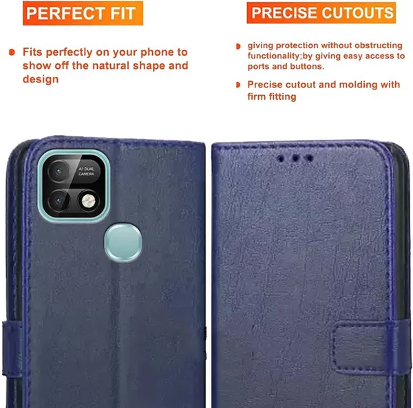 Blue_Artificial_Leather_Infinix_Smart_5_Pro_Back_Cover