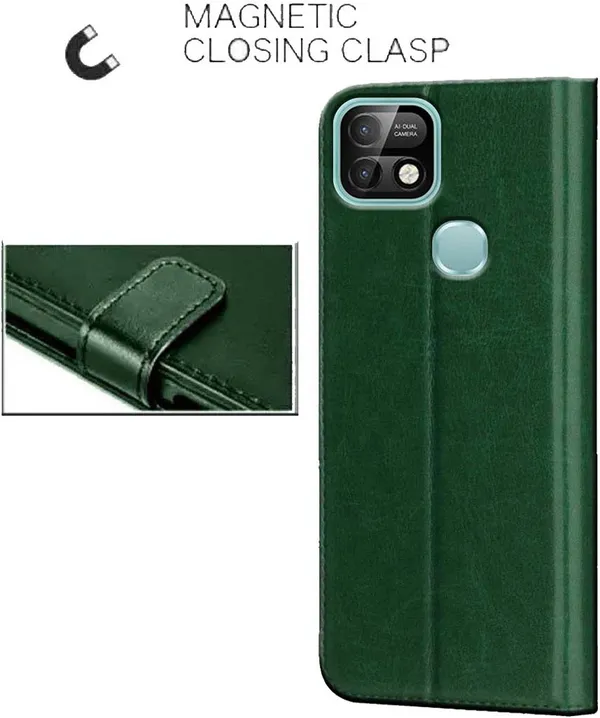 Green_Artificial_Leather_Infinix_Smart_5_Pro_Back_Cover
