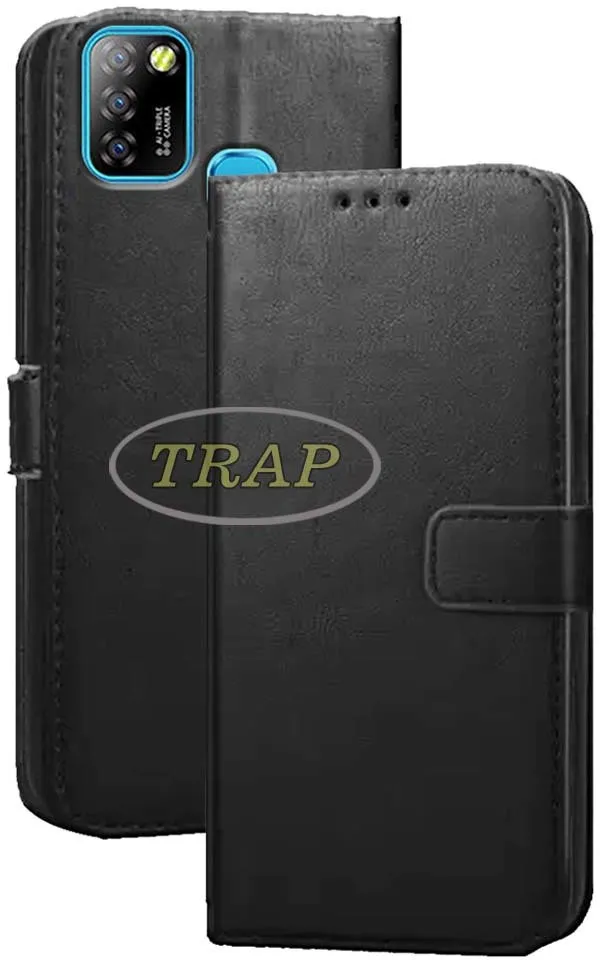 Black_Artificial_Leather_Infinix_Smart_5A_Back_Cover