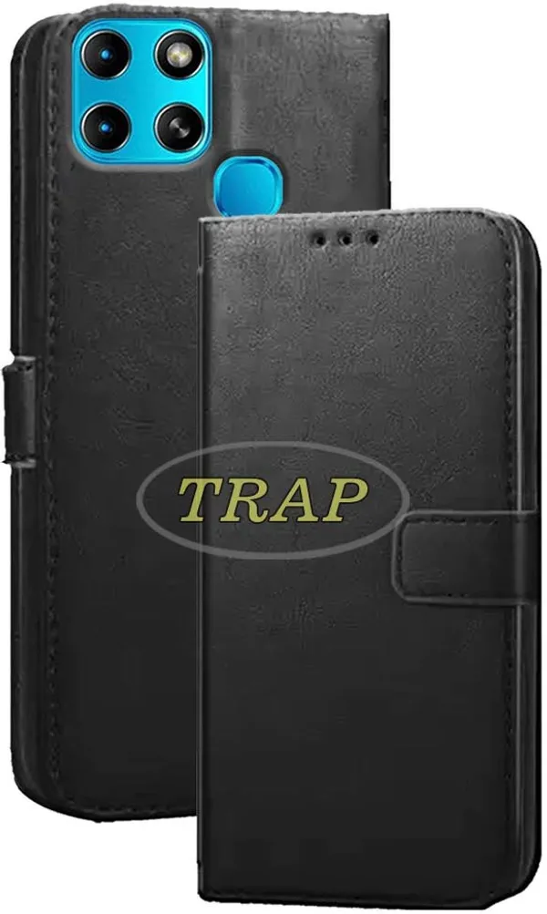 Black_Artificial_Leather_Infinix_Smart_6_Back_Cover