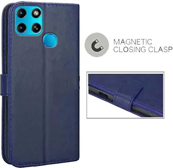 Blue_Artificial_Leather_Infinix_Smart_6_Back_Cover