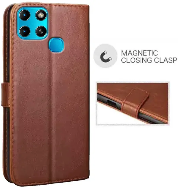 Brown_Artificial_Leather_Infinix_Smart_6_Back_Cover