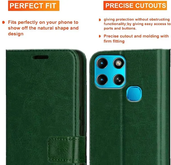 Green_Artificial_Leather_Infinix_Smart_6_Back_Cover