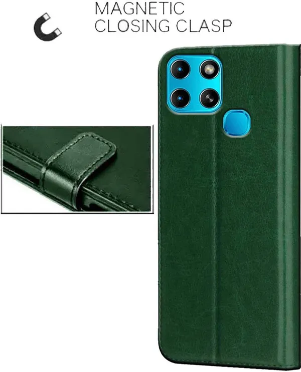 Green_Artificial_Leather_Infinix_Smart_6_Back_Cover