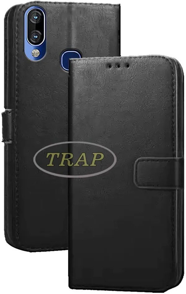 Black_Artificial_Leather_Infinix_Hot_S3X_Flip_Cover