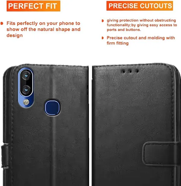 Black_Artificial_Leather_Infinix_Hot_S3X_Flip_Cover