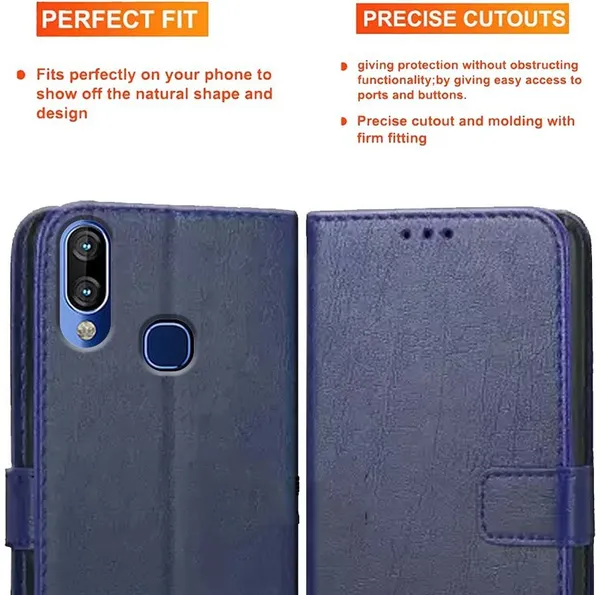 Blue_Artificial_Leather_Infinix_Hot_S3X_Flip_Cover